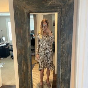 Snakeskin belted dress